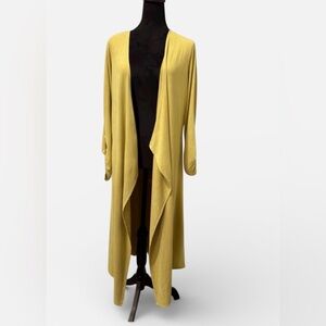 Tahari Long open front Duster Jacket - deep golden color Size Small